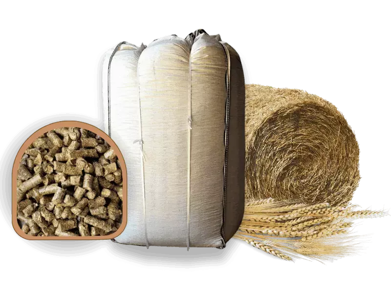 Strohpellets im BigBag – staubfreie & sparsame Bio-Einstreu aus reinem Stroh von Delves Einstreu.pro