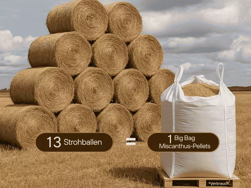 Miscanthus Pellets Einstreu Big Bag 1000 Kg | Einstreu.pro Miscanthus Einstreu Pellets – nachhaltige Alternative zu Stroh für Pferde und Großtiere von Delves Einstreu.pro