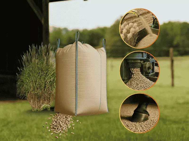 Miscanthus Pellets Einstreu Big Bag 1000 Kg | Einstreu.pro Miscanthus Pellets Einstreu Big Bag 1000 Kg – Bild 4