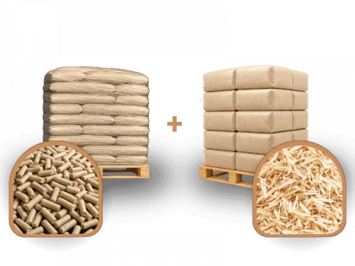 Miscanthus Mix Palette mit Häcksel und Pellets – nachhaltige Einstreu von Delves
