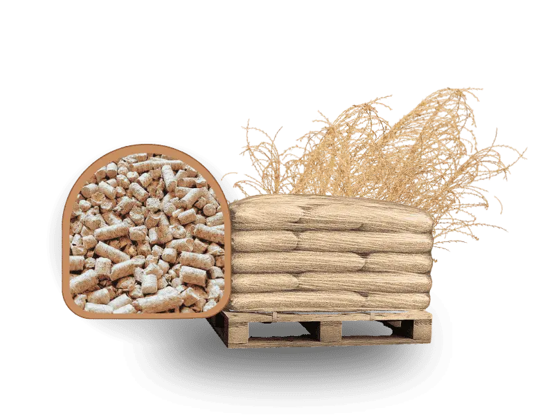 Miscanthus Pellets 375 Kg 8 mm 15 Kg x25 Säcke