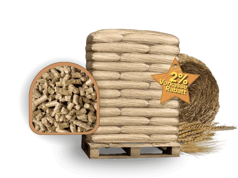 Stroh Pellets 945 Kg 8 mm BigBag 1 Palette 2 Rabbat